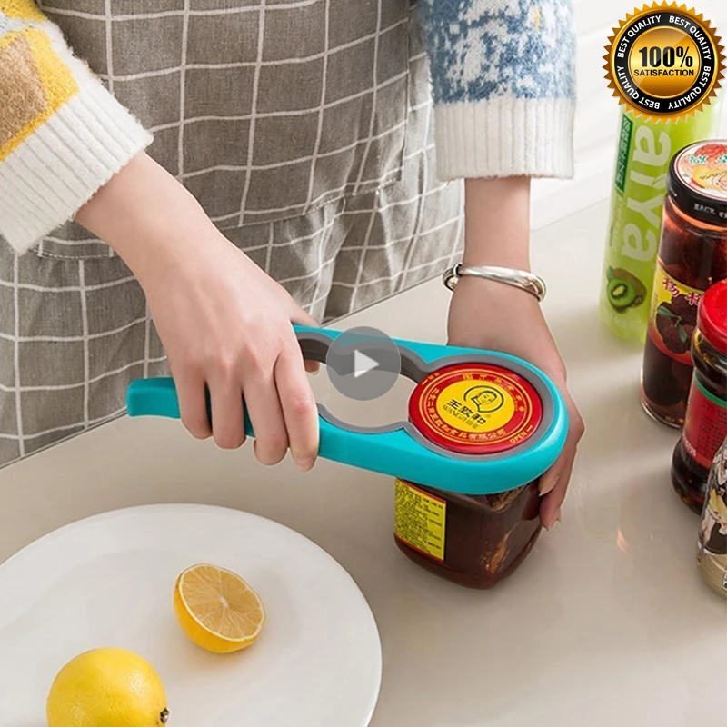 Lid Jar Opener 4 In 1 Handy Screw Cap Jar Openers Multi Purpose Can Opener  Bottle Lid Grip Wrench Bottle Kitchen Gadgets