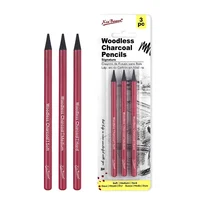 Professional Woodless Graphite Sketching Pencils Set 3 Pack (Soft Medium Hard) Charcoal Drawing Pencils for Art Students Artists 1