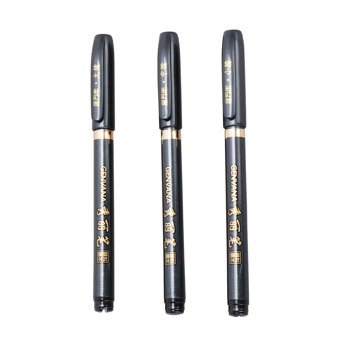 

3PCS Assorted Size Chinese Japanse Kanji Characters Calligraphy Brush Pen Writing Art Script Painting Tool Ink Pen