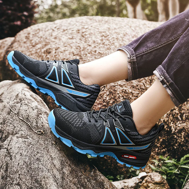 남성용 야외 하이킹 신발, 등산 신발, 산악 자전거 플랫 스포츠 사이클링 신발, 오프로드 통기성 러닝화