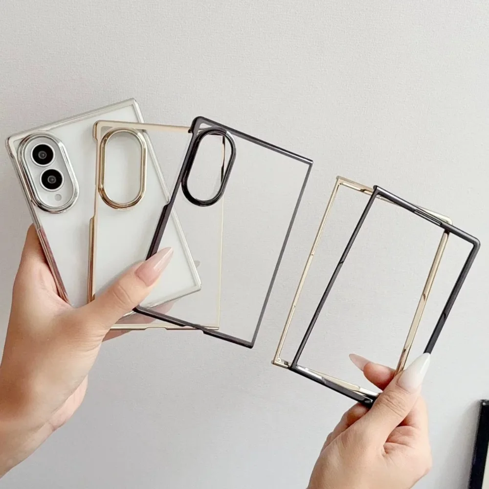 Luxury Plating Transparent Shockproof Case - Metallic Color Slim Design