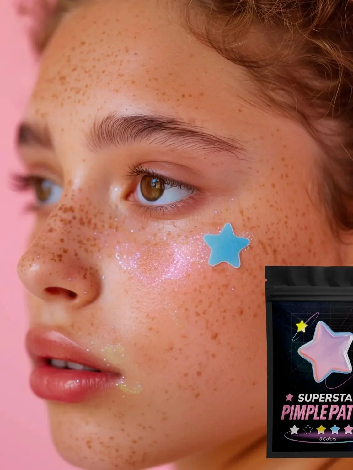 240 Stück mehrfarbige Stern-Akne-Pflaster, Akne-Pflaster für das Gesicht, Concealer-Akne-Pflaster und Pickel-Pflaster, ultradünn – Detail 2