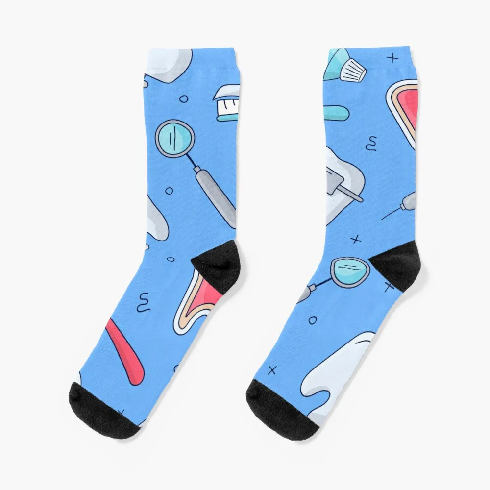

Happy Teeth in Blue Socks Warm Socks Funny Gifts