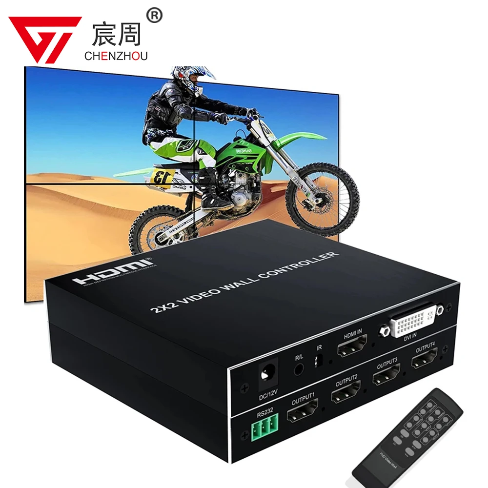 Dvi Hdmi Video Wall Controller Video Splicer 2 X2 Hdmi Videowall Controller Hdmi Screen Splitter Rotazione Di 180 Gradi 1080P 2X2 Video Wall Controlle