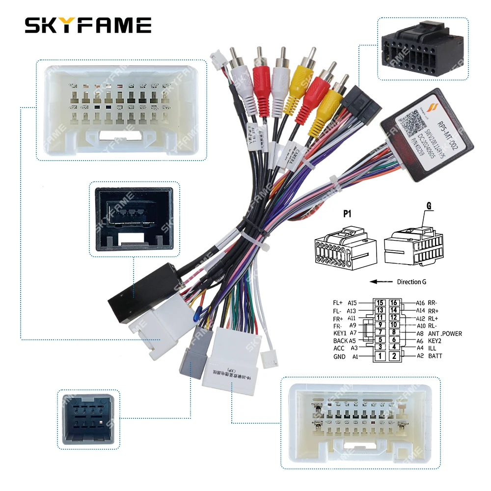 SKYFAME Car 16pin Wiring Harness Adapter Canbus Box Decoder For Mitsubishi Outlander ASX Pajero RP5-MT-002/RP5-MT-102/MT-SS-03B car wire cable adapter
