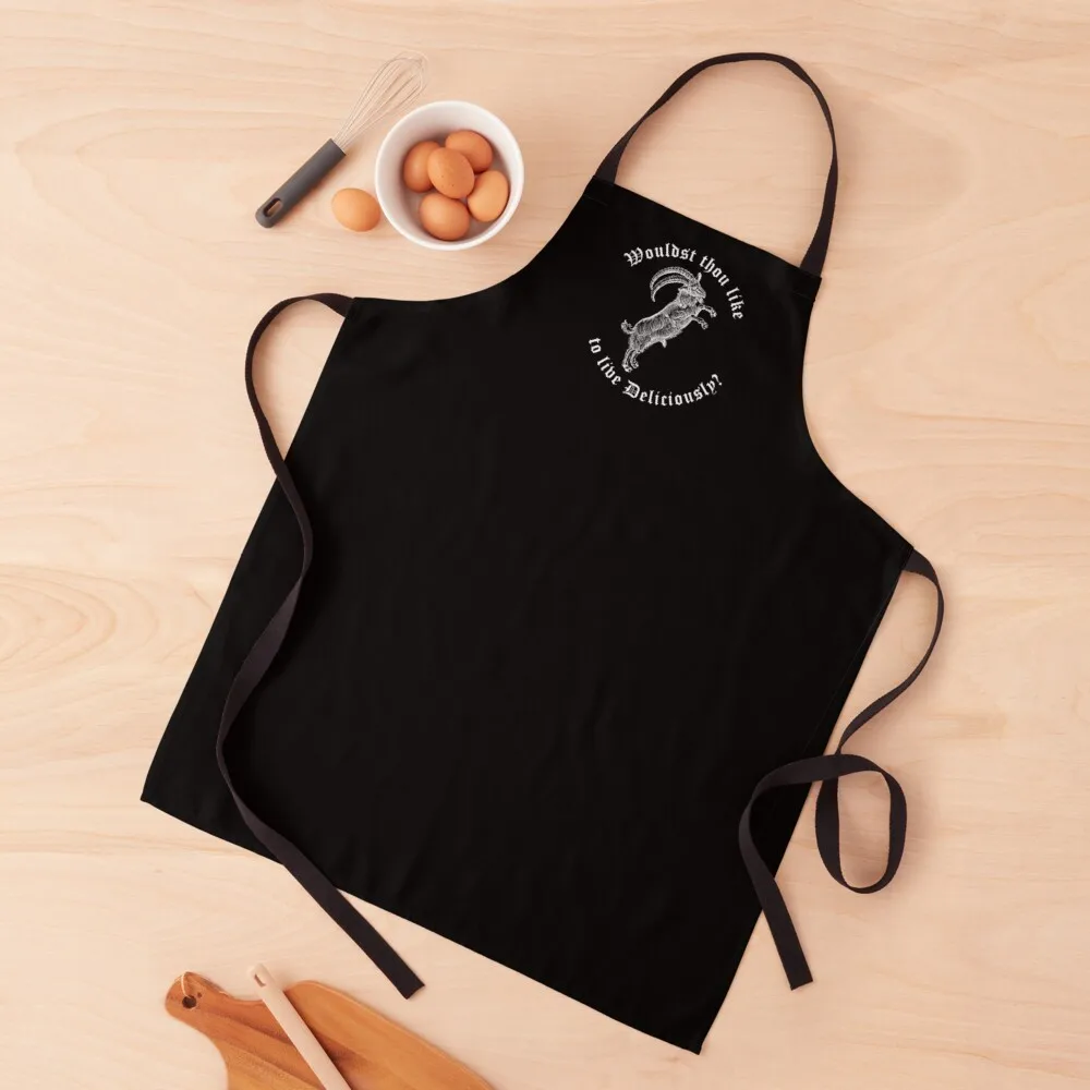 

White Phillip: Wouldst Thou Like To Live Deliciously Apron Kitchen Items For Home esthetician Apron