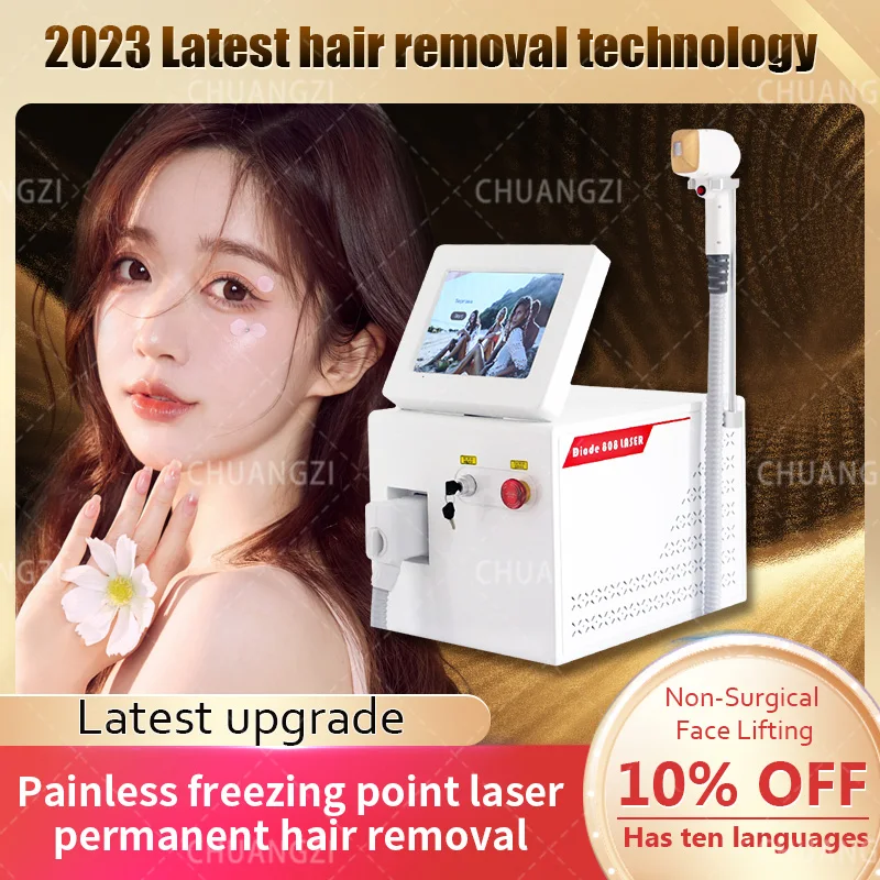 2000 W Newest 3 Wavelength Portable Painless 755 808 1064 Nm Machine Skin Rejuvenation 808 Diode  Machine Hair Removal Ce woman pu makeup bag suitcase cosmetic storage box with mirror charge led light 2000 ma handbag travel portable removable toolbox