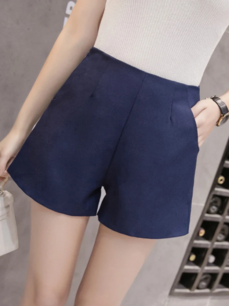 zara shorts Sungtin Summer New Fashion Casual Shorts for Women Korean High Waist Wide Leg Shorts Woman Office Lady 3XL Elegant Short Pants bike shorts women Shorts