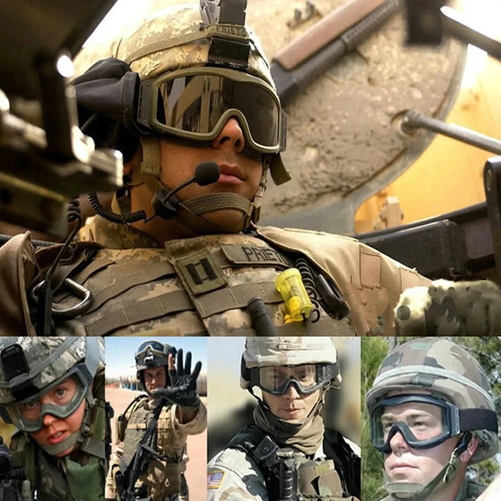 Military Tactical Goggles Airsoft Paintball Shooting Goggles Windproof Anti Fog Glasses Hiking Mountaineering Glasses