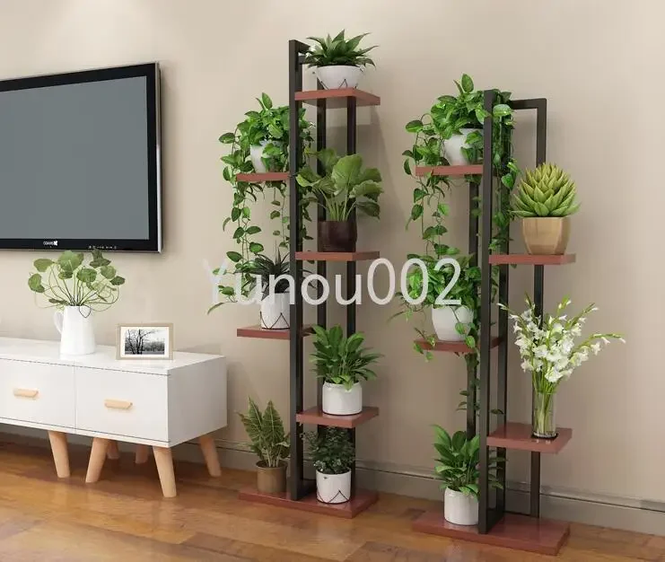 

Shelf of Green Lotus, Living Room Bedroom Flower Shelf, Multi-storey Indoor Iron Balcony Flower Shelf Orchid