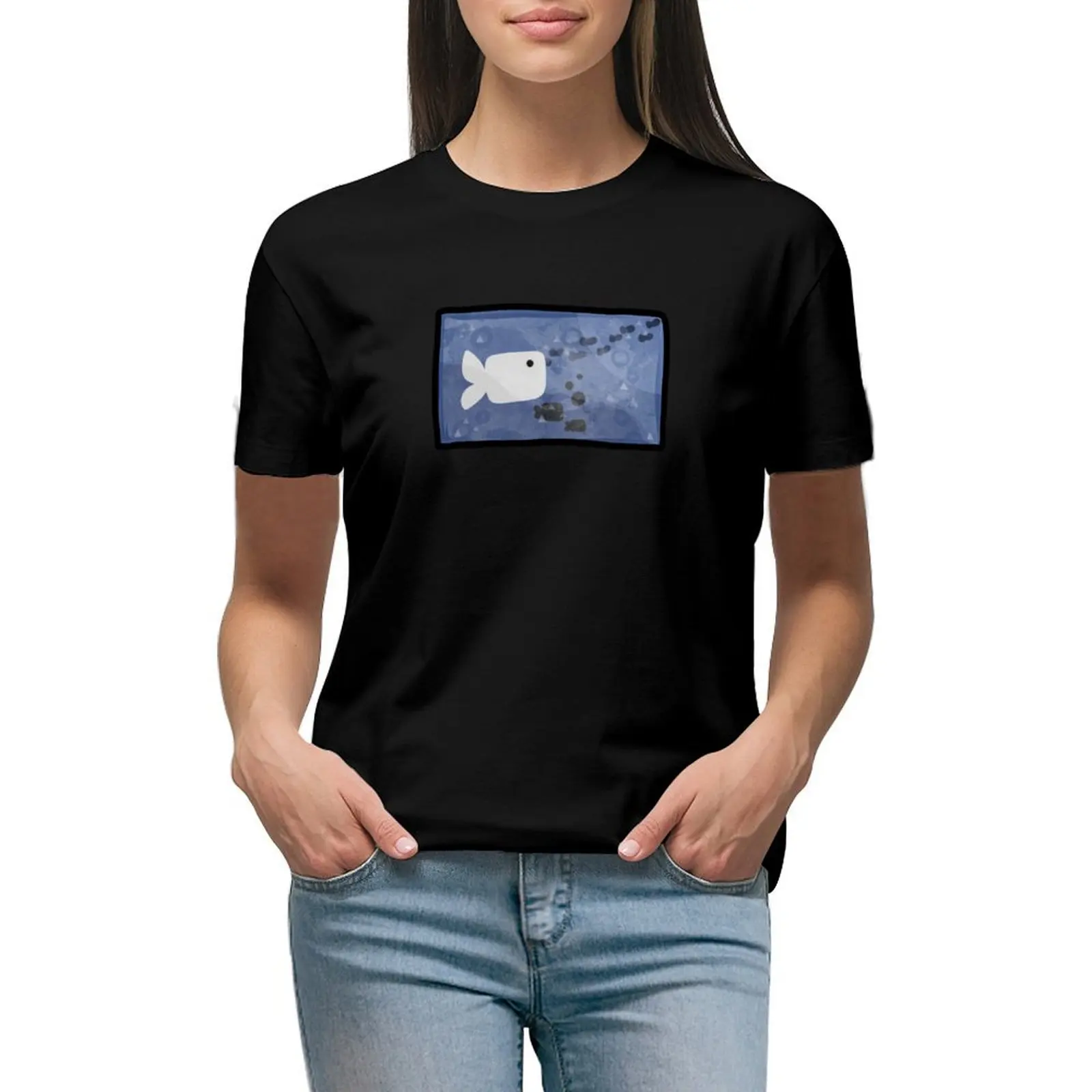 

Sea Window T-shirt korean fashion oversized cute tops Women's tee shirt