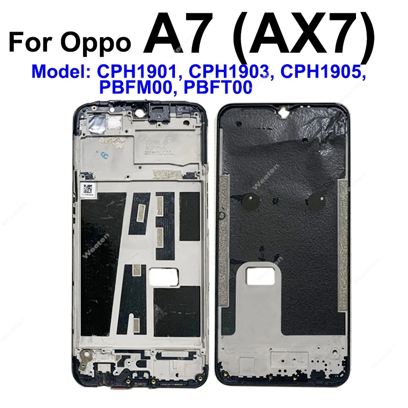 LCD 프레임 커버, OPPO A1 A1X A1k A2 A2X A3 A3S A5 A5S A7 A7X A8 A9 4G 5G 2019 전면 LCD 하우징 프레임 거치대 케이스 부품