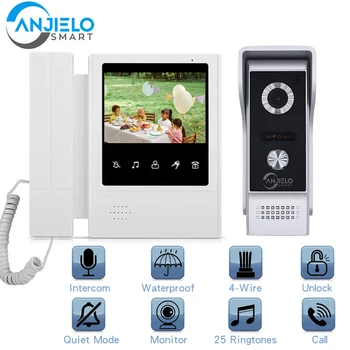 Video Doorbell Intercom System for Home 4.3 Inch Screen Video Door Phone Handheld Dual-Way Intercom Night-vision 1