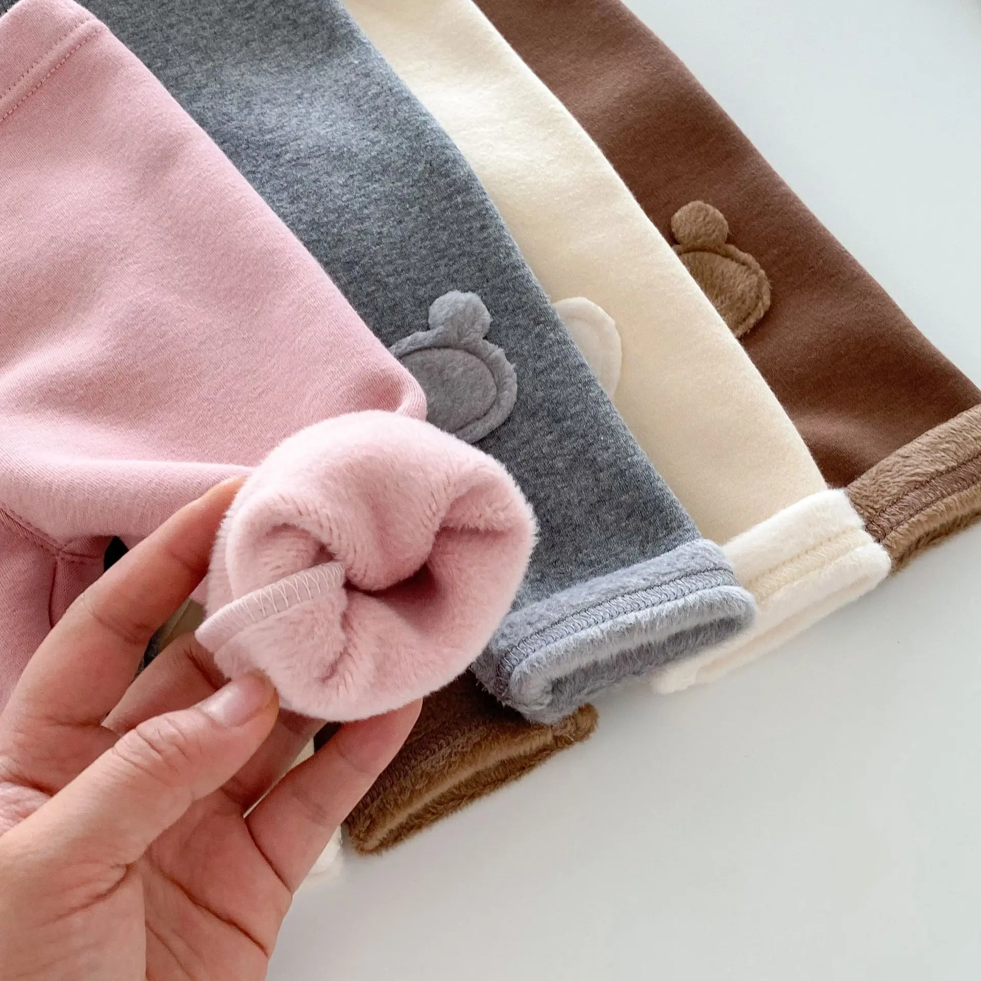 Girls Leggings Winter 0-5Y Children's Clothes Baby Girls Patch Plus Velvet Warm Pants Trousers baby trousers,baby leggings