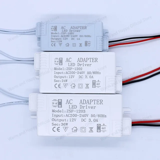 36W LED Driver – AC To DC 12V 3A, Dimmable Power Supply For DIY Lights