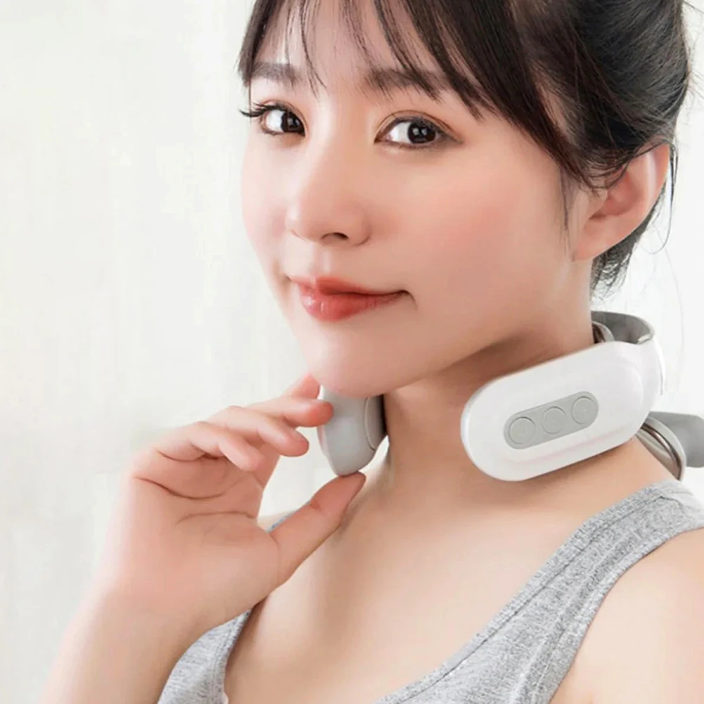 4-head Neck Massager USB Rechargeable Cervical Massager with Heat Electric Neck Massager Relaxation Gifts for Women Men Dad Mom