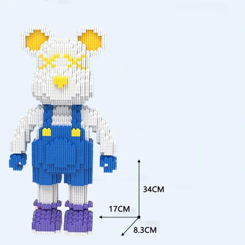 30cm Cartoon Love Violent Bear Building Kids Toys DIY Mini Model Building Block Micro Bricks Children Christmas Birthday Gift - 6