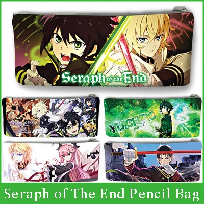 

21cm X 9cm Seraph of The End PU Pencil Cases Bag Student Large Capacity Anime Character Fashion School Supplie Pretty Stationery