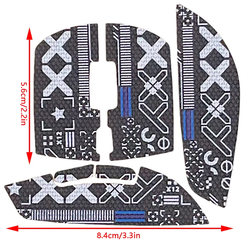 1Set Mouse Non-slip Stickers for HERJILL AJ199 Mouse Printing Sweatproof Skate Feet Pad Glides Curve Edge w/Alcohol Pad