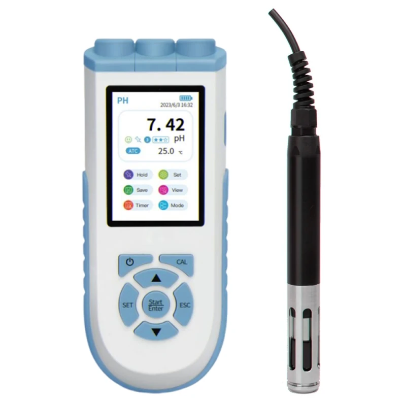 IKEME 디지털 용존 산소 계량기, 높은 정확도의 디지털 용존 수 테스트, 8 in 1, pH, ORP, EC, TDS, SALT, Res, TEMP, DO