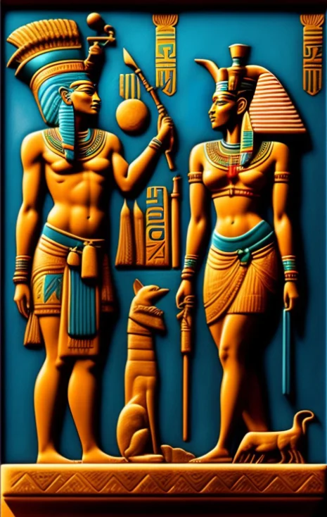 Black Golden Ancient Egyptian Art Prints 3D Posters Pharaoh