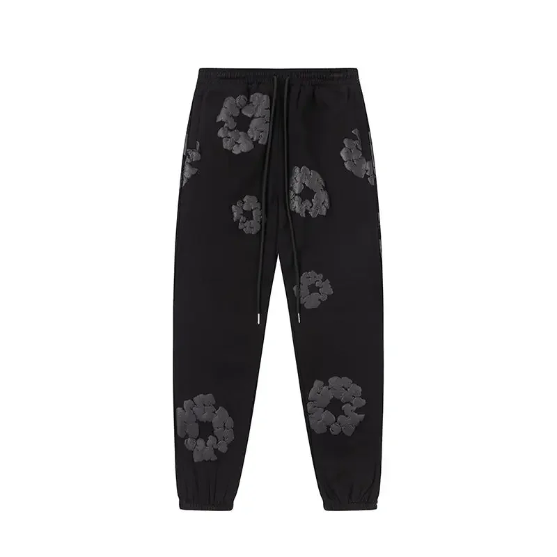 New Fashion Men's Women's Same Foam Printing High Street Loose Hooded Sweater with Casual Sweatpants Set 3