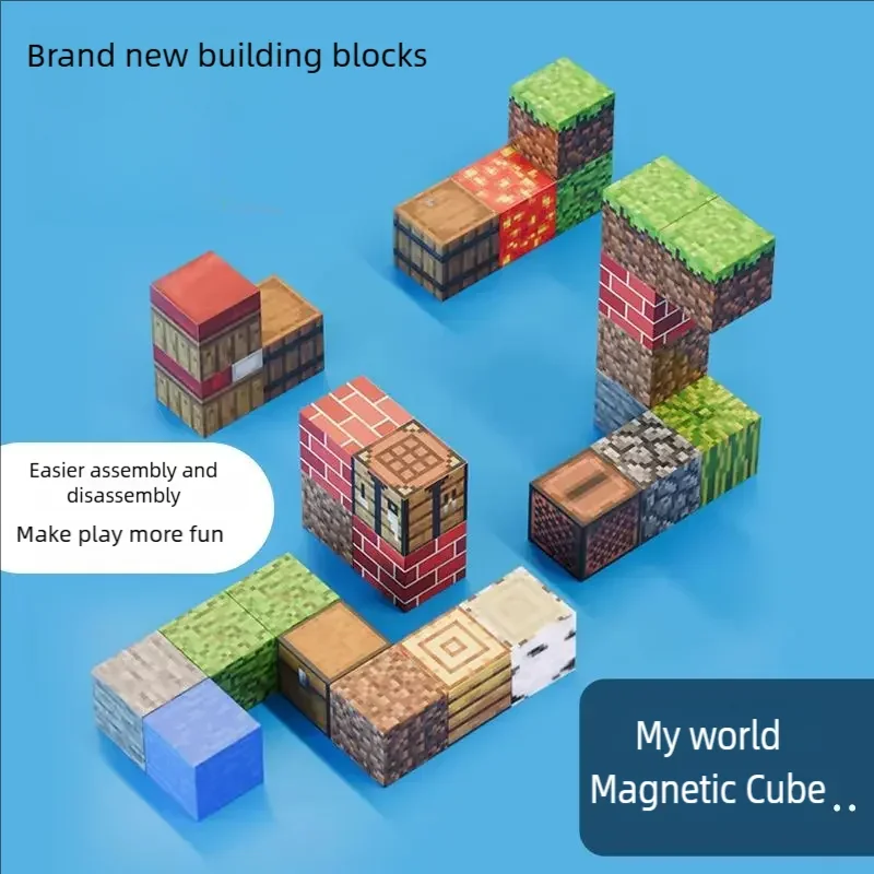 STEM Educational Magnetic Building Blocks Toys for Kids Non-Toxic ABS Plastic Magnet World Construction Set for Children Gifts