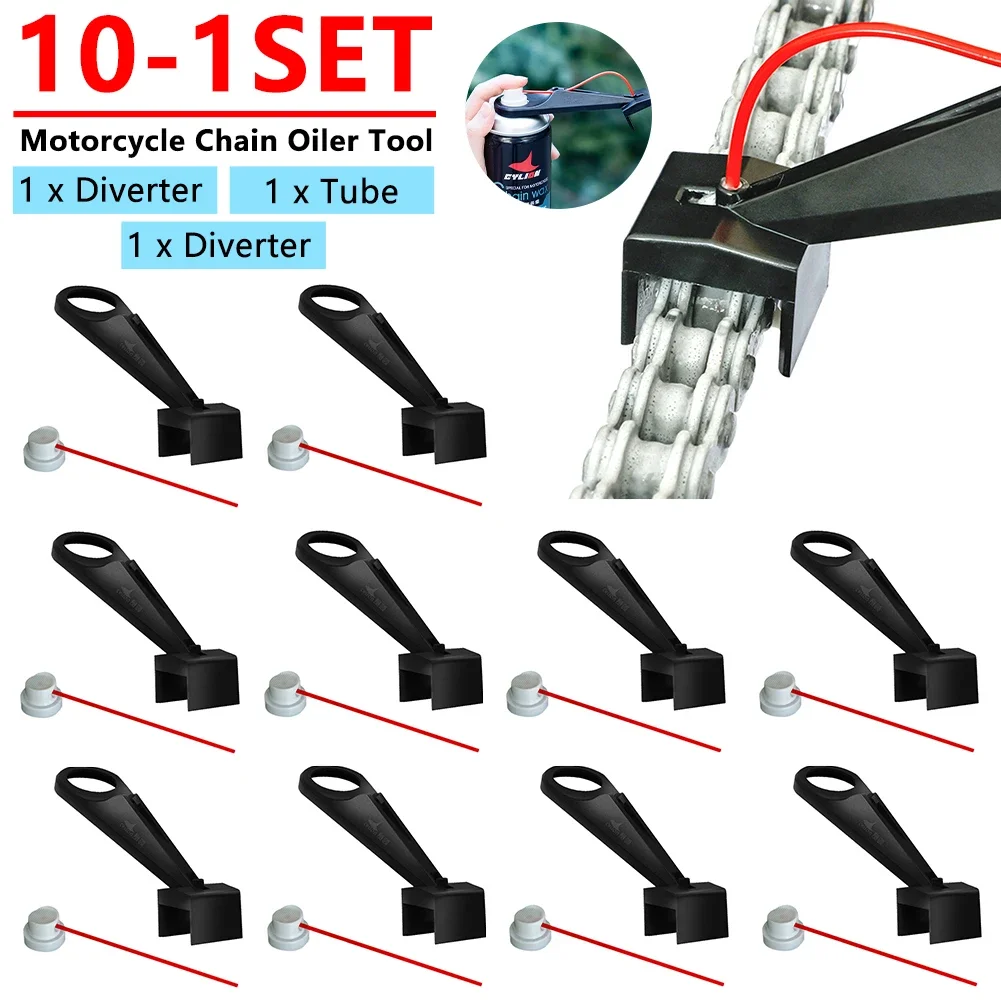 1-10PCS Motorcycle Chain Oiler Spray Gear Motorcycle Chain Oil Applicator Gear Mess-Free Chain Wax Chain Cleaner Attachment