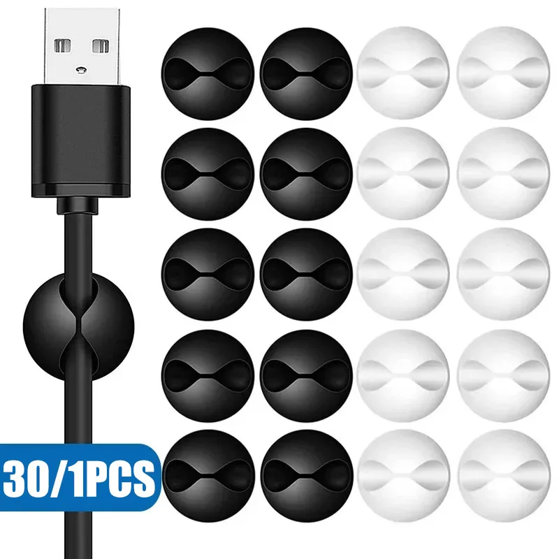 Cable Organizer Cable Protector Cable Clip Cable Tie 1/30pcs Mini Cable Winder Organizer Usb Charging Cable Clips Desk Tidy Organiser Wire Cord Holder Protectors In Home Office Car
