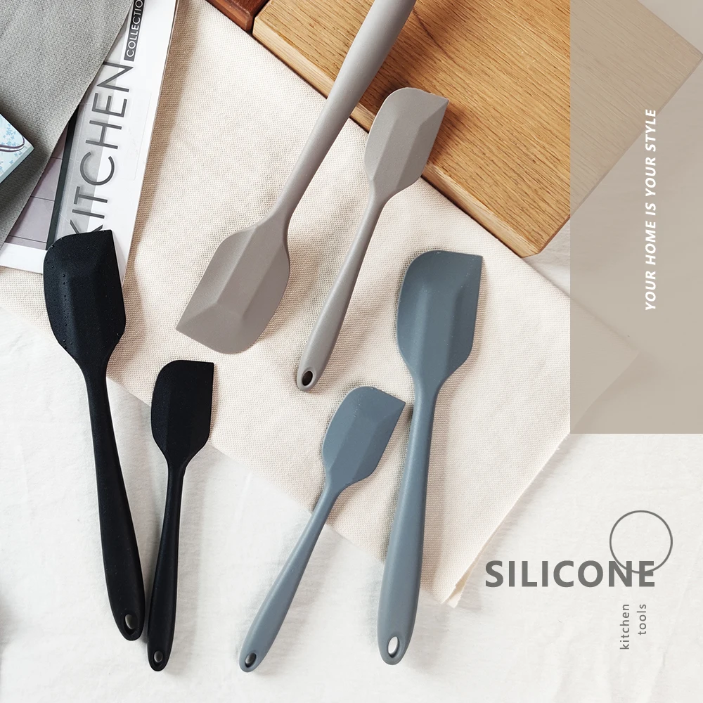 Food Grade Silicone Flexible Spatula Set of 2 For Baking Scraping Mixing BPA Free Nonstick Cooking Seamless Dishwasher Safe egg spatula,kitchen spatula