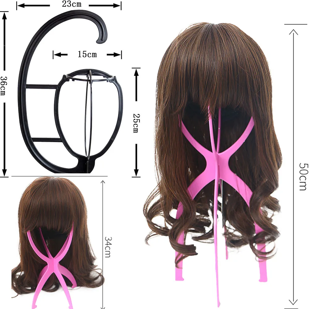 Wholesale Hat Wig Display Stand Folding Portable Wig Stand For Styling  Drying Making Wigs Cheap Wig Holder 1PC Black White Pink