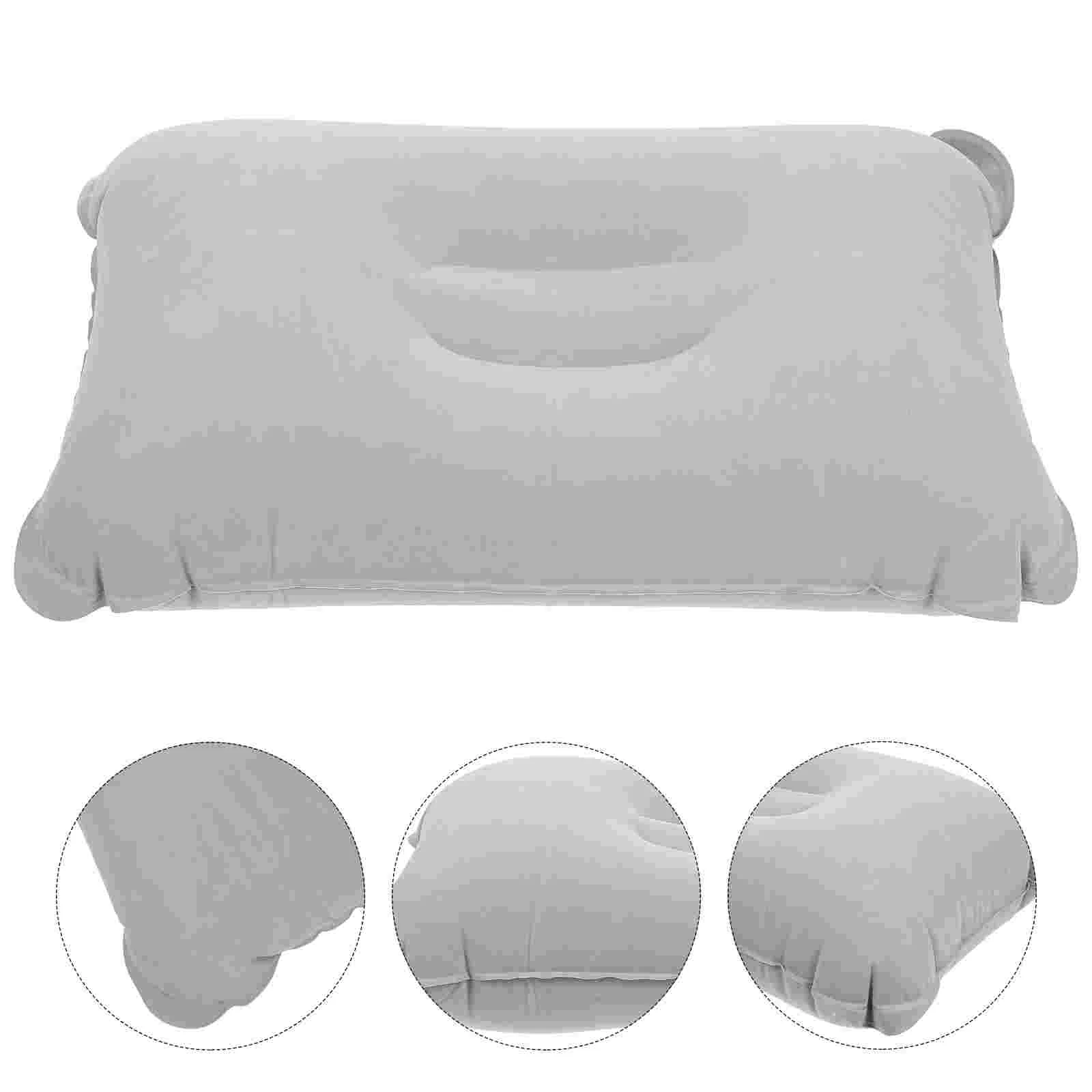 

Neck Rest Pillow Flocking Inflatable Camping Mattress Resting Tool Office Napping