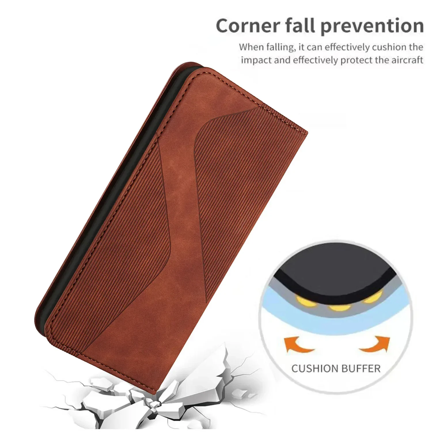 Luxury Leather S-Style Retro Wallet Flip Case with Magnetic Closure - Full Cover Phone Bag