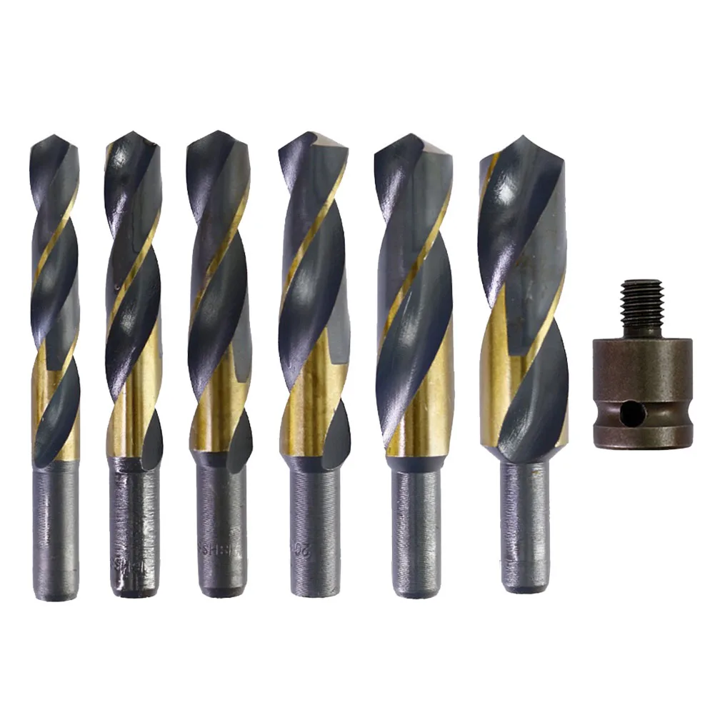 14mm Shank Twist Drill Bit With Adapter HSS Drill Bit Drilling For Cobalt Metal Plastics PVC Pipes Hole Making Tool 14mm-25mm