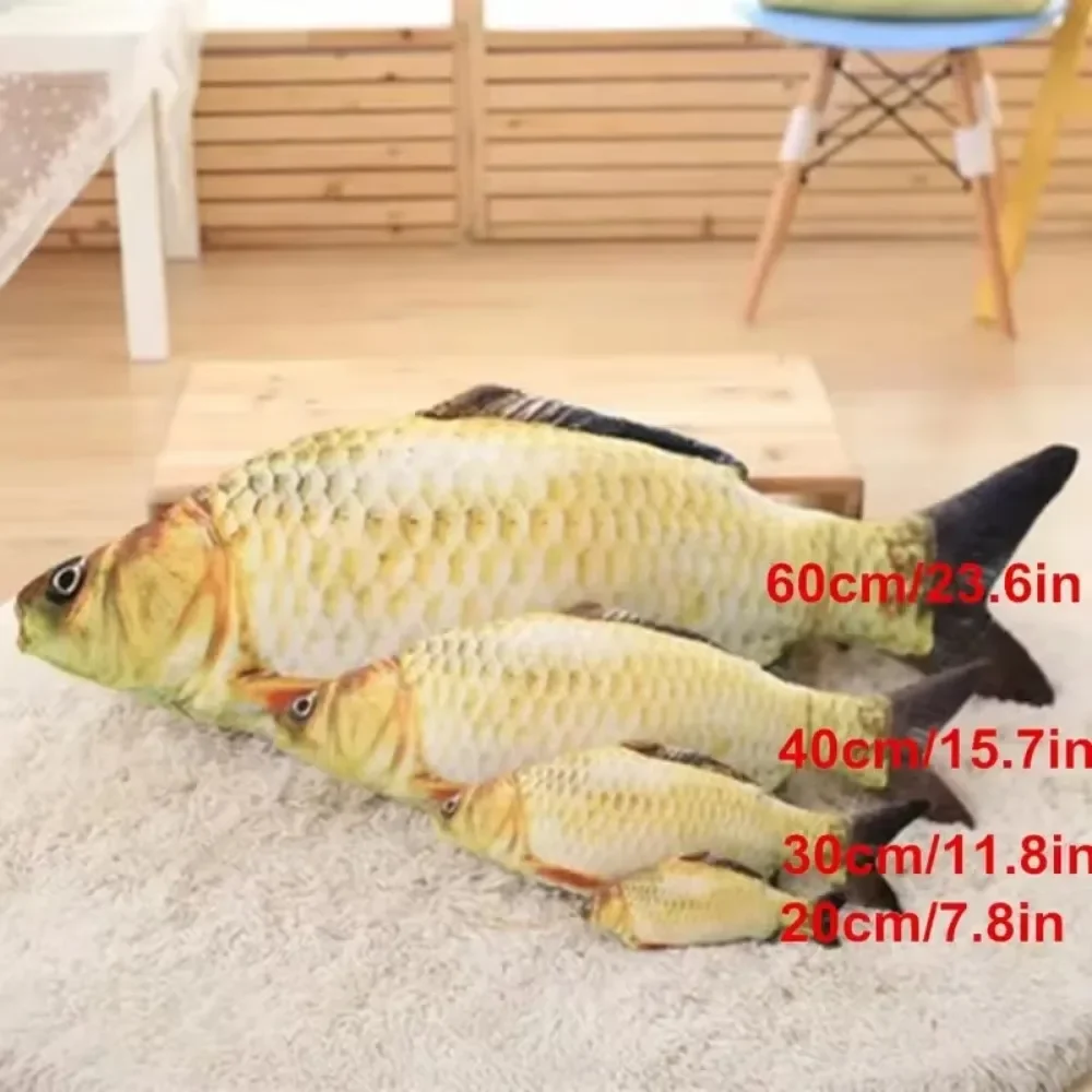 Plush Toys 1Pc Fish Plush Doll 3D Carp Throw Doll Toy Fish Shape Sleeping Pillow Catnip Toy