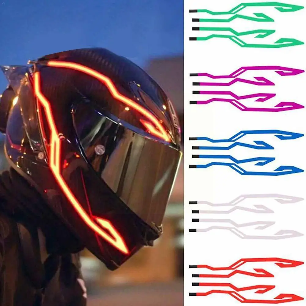 

Motorcycle Helmet Cold Light Mod Kit Flashing Stripe Luminous Lights Helmet LED Decoration Sticker Motorcycle Night Riding L4R8