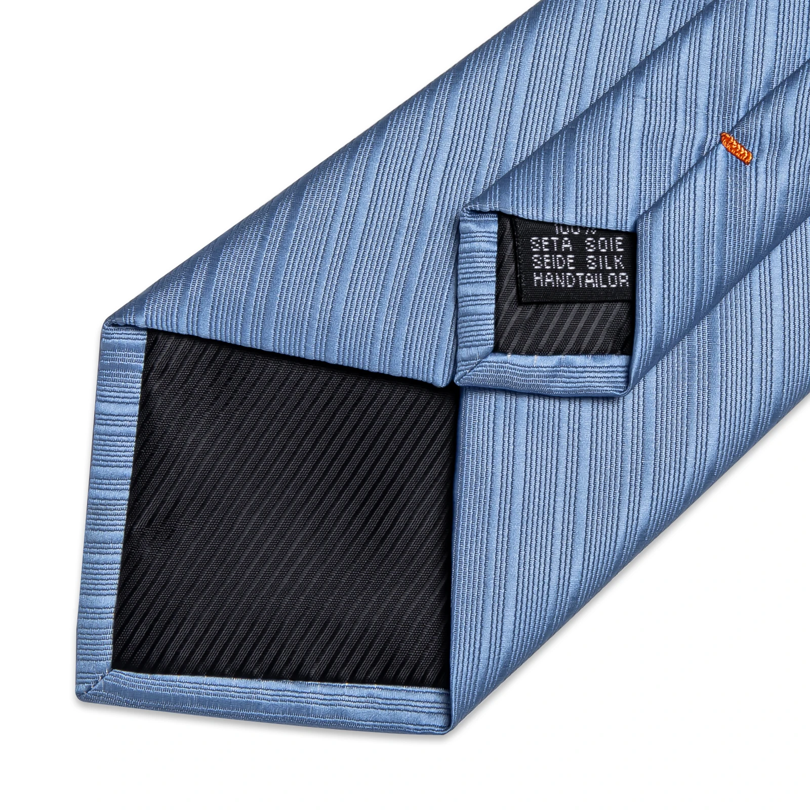 Light Blue Striped Mens Ties Hanky Cufflinks Set Silk Neck Ties For Men Wedding Party Business Tie Men Set DiBanGu neck tie pocket square