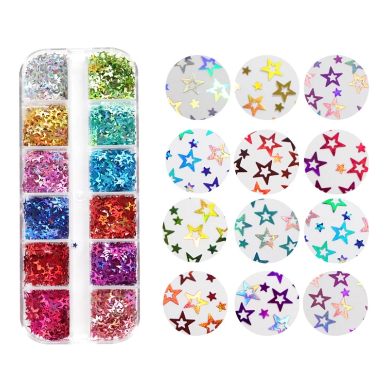 

12 Grids/Box Glitter Hollow Sequins Epoxy Resin Filling DIY Crafts Jewelry Making Drop shipping