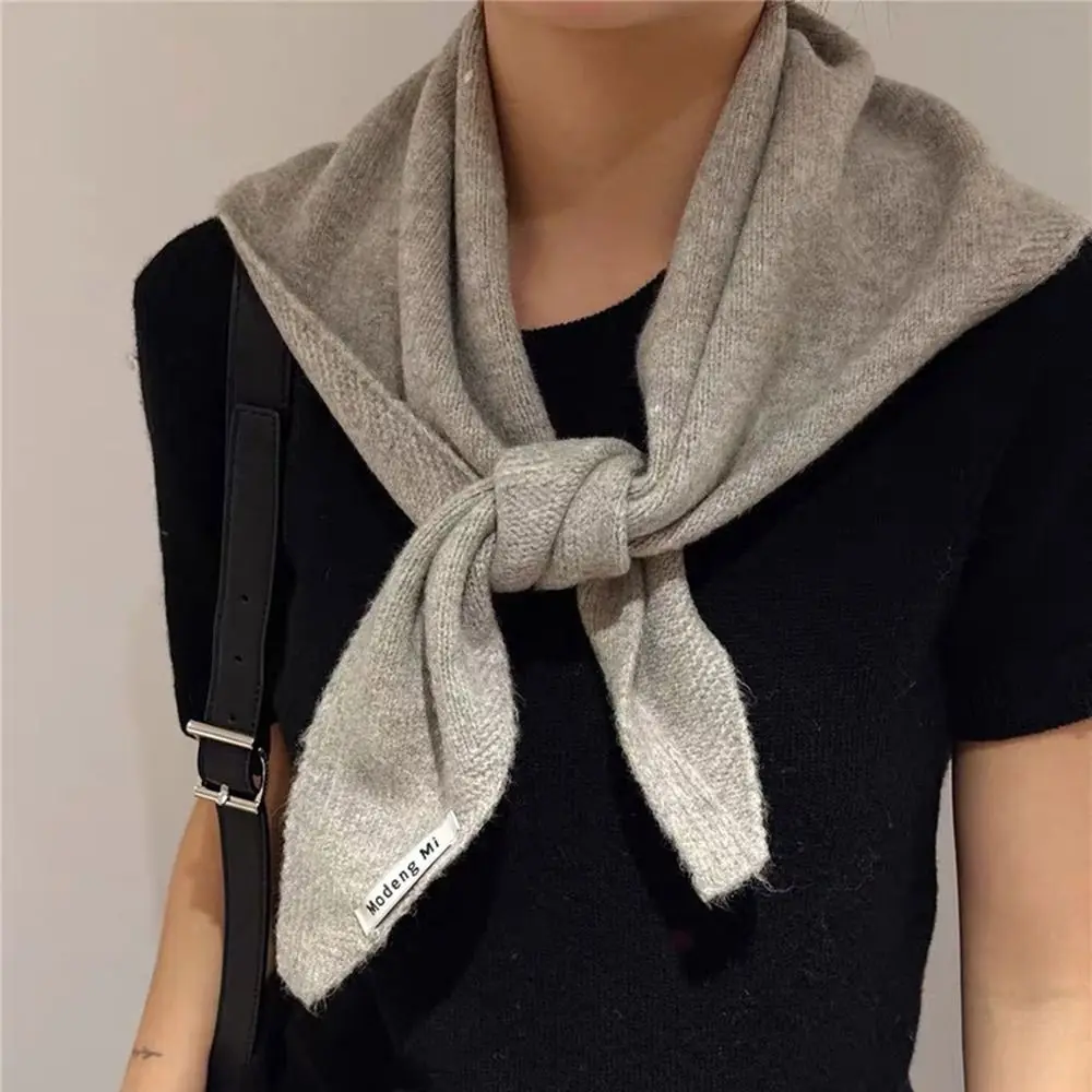 New Fashion Soft Wool Knitted Knitted Scarf Multi-functional Warm Women Headscarf Winter Triangular Scarf Women Shawl 2
