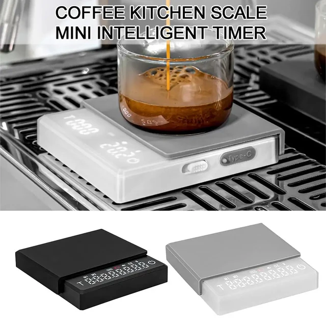 Coffee Scale, Mini Espresso Scale with Timer, 2kg/0.1g High Precision  Espresso Scale for Espresso and Pour Over Coffee, Rechargeable Portable  Coffee