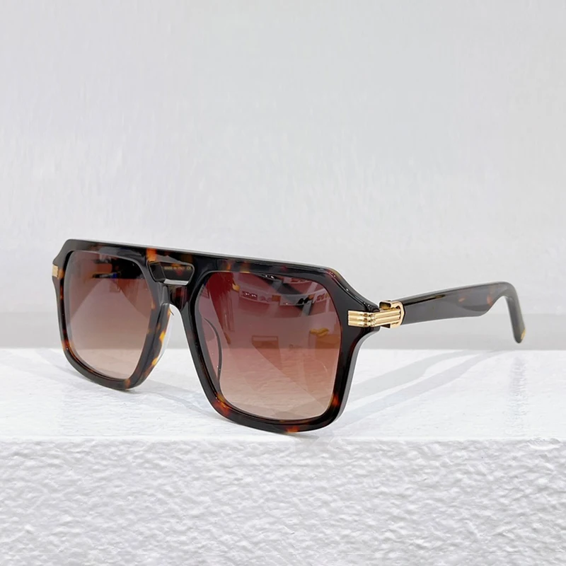 

2023 New Arrive Street Fashion Tortoise Sunglasses Men Shades 0415S Pilot Sun Glasses Double Bridge Acetate Solar Glasses Women