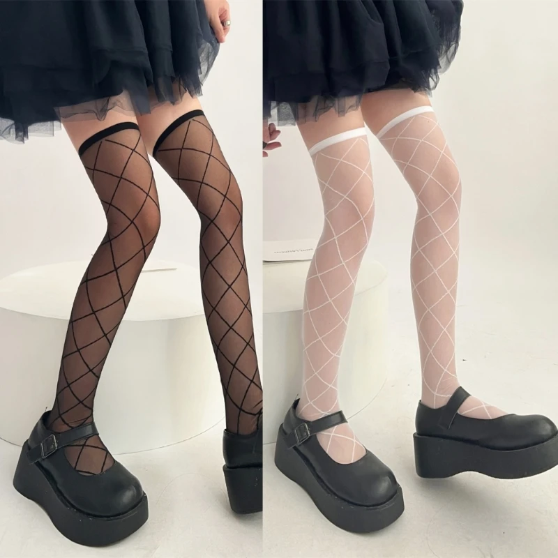 

Womens Lolitas Summer Girls Silk Socks Knee High Socks Nylon Long Tube Stockings