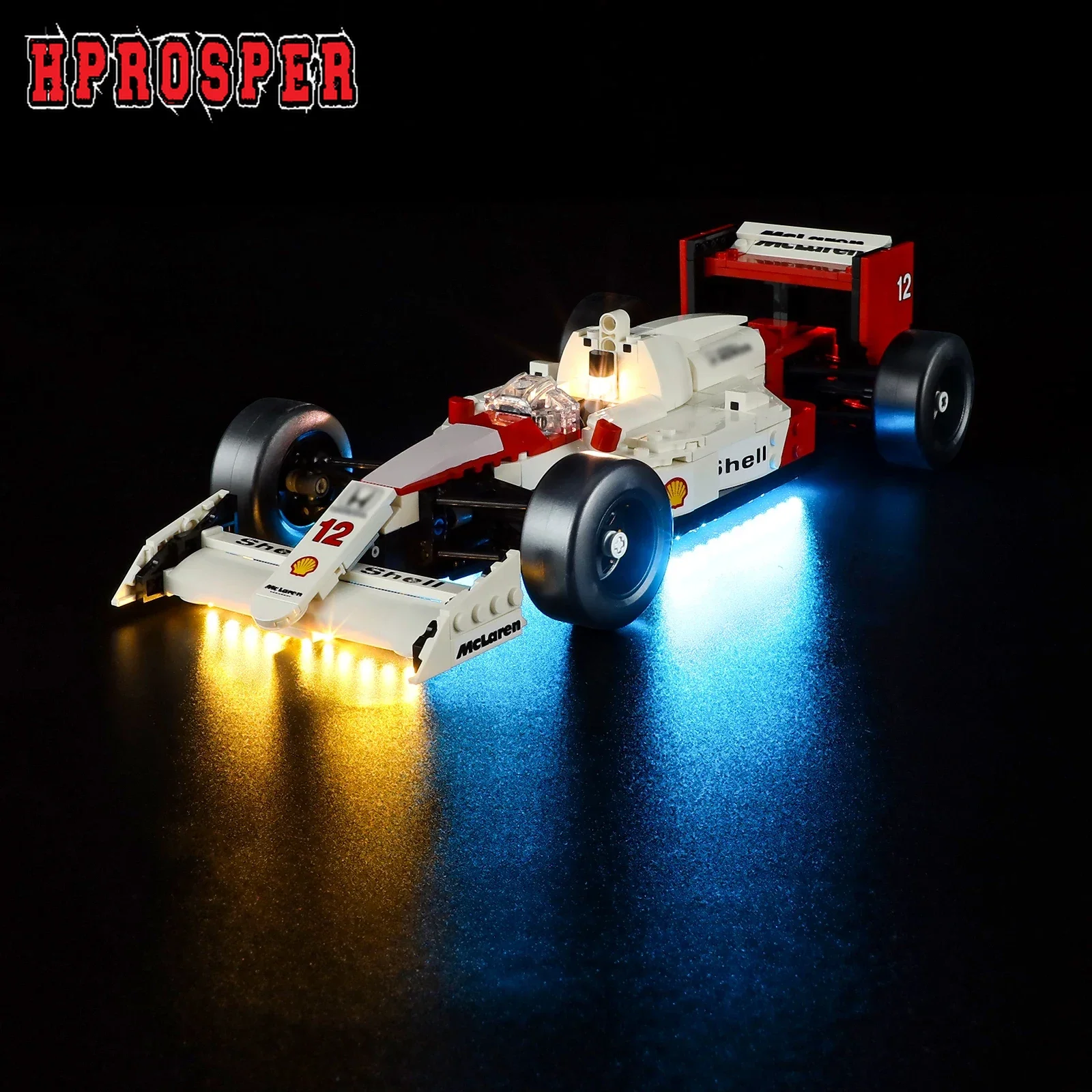 Hprosper Led Light Per 10330 Icone Mclaren Mp4/4 & Ayrton Senna Lampada Decorativa Minfigura (Non Blocchi Di Costruzione Lego)
