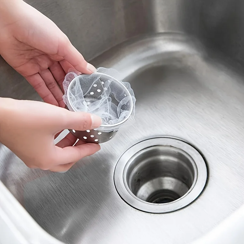 100Pcs Disposable Kitchen Sink Filter Sewer Drain Anti-blocking Garbage Bag Pool Leak Mesh Bag Mesh Strainer Sink Garbage Net