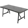 Highland 40 by 66 Inch Al Fresco Dining Table with Grouted Wood Look Tile Top and Cast Aluminum Frames, Black/Taupe 6