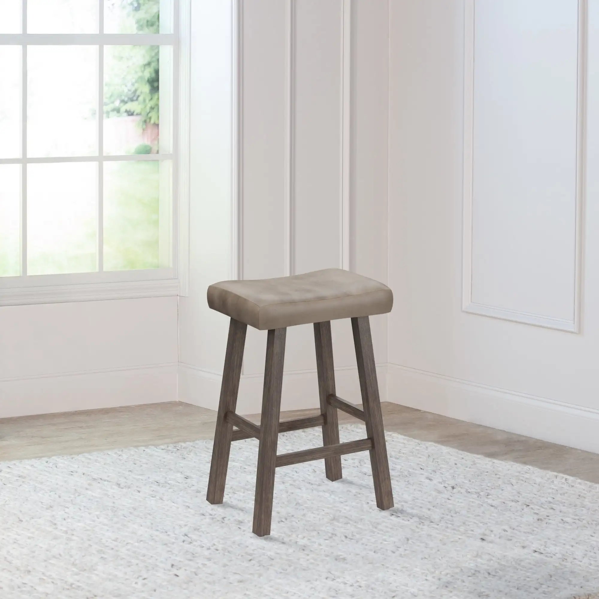 

Хиллсдейл мебель седло с открытой спиной деревянный стул высокий деревенский серый