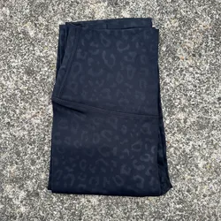 Solid Color High Waist Women's Athletic Leggings with Pocket - XL (Leopard print)
