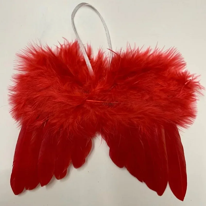 18x14cm Christmas Tree Feather Wing Pendant Decoration Mini Barbie Doll Clothing Accessories