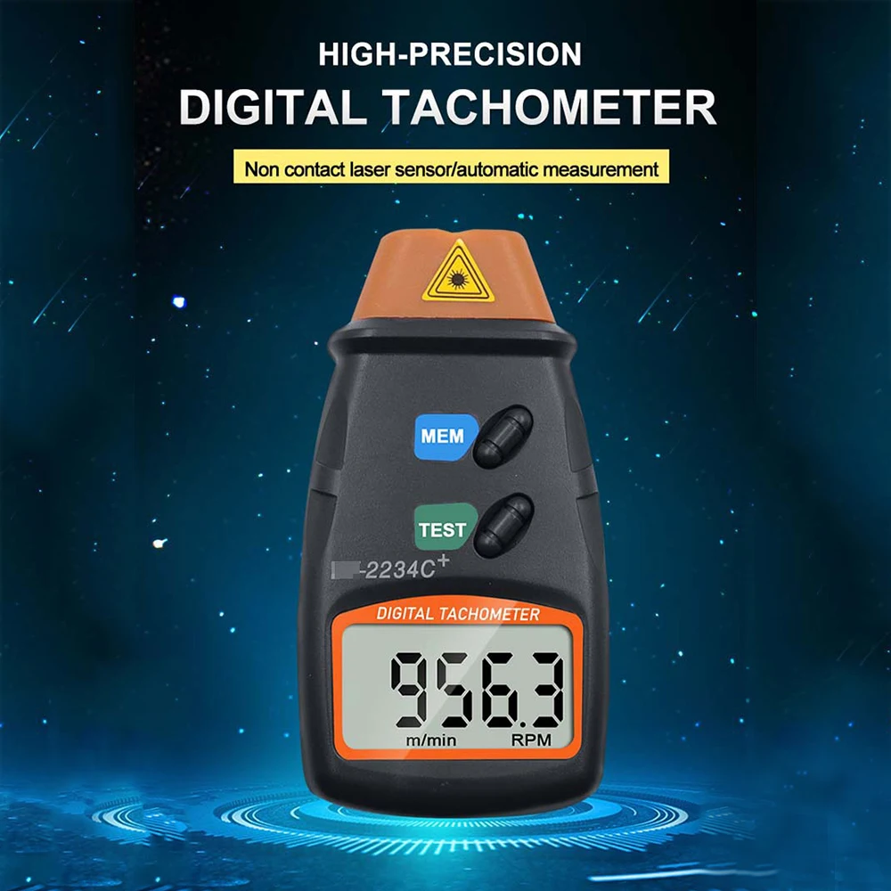 디지털 타코미터 2.5-99999RPM 모터 팬용 비접촉식 핸드 헬드 레이저 회전 속도계 세탁기 자동차