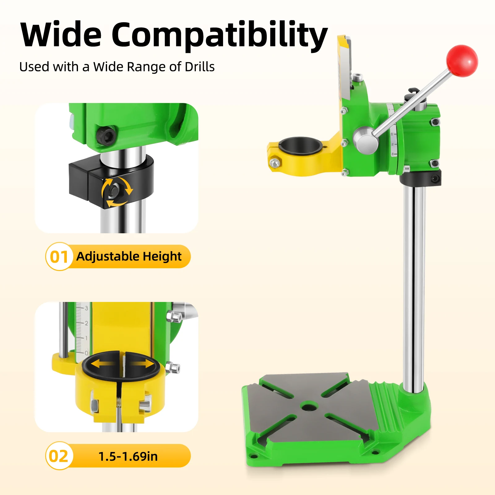 490mm 90 ° Rotating Worktable Fixture Drilling Bracket Electric Bench Drill Stand Maintenance Clamping Tool